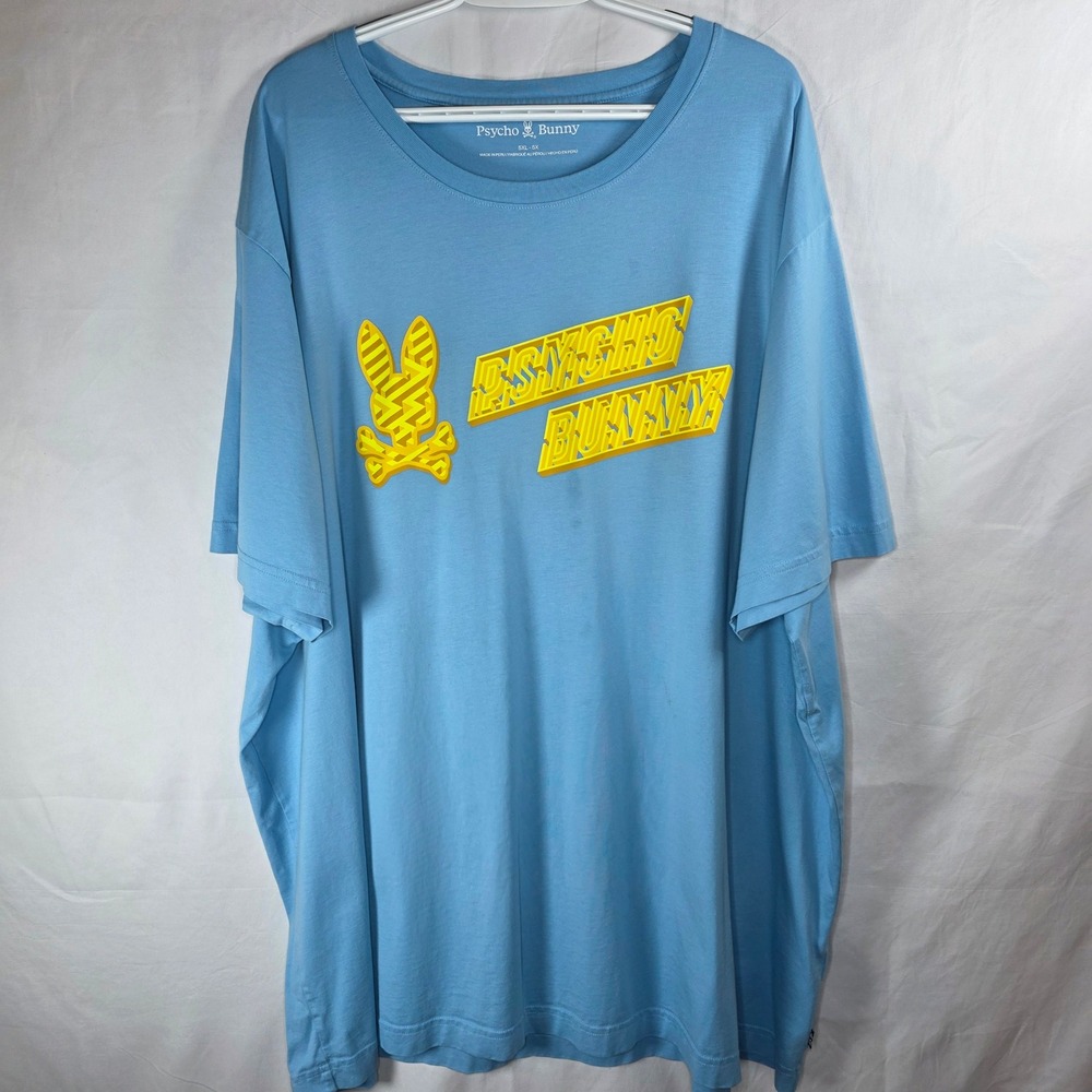 Psycho Bunny Graphic Logo Pima Cotton T-Shirt Light Blue | Mens 5XL